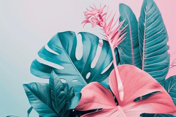 Wall Mural - Botanical arrangement in a clean and modern poster design