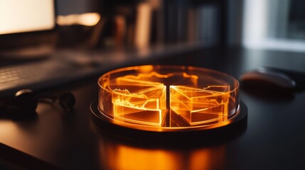 Poster - Futuristic Data Visualization Concept in Orange Glow