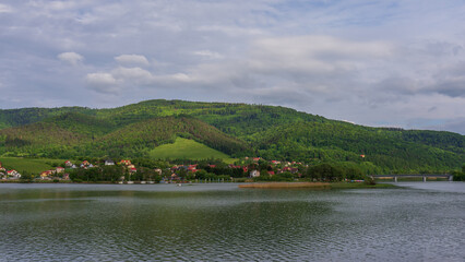 landscape with lake and mountains