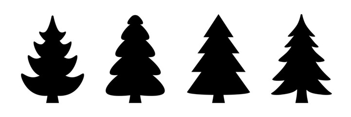 Wall Mural - pine icon set. fir tree vector set.