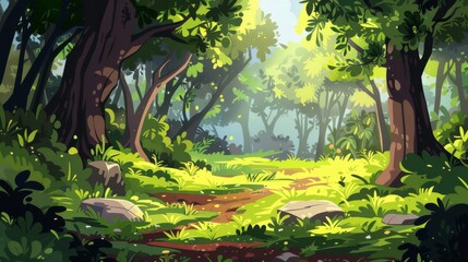 Sticker - Detailed hand-drawn cartoon background with realistic elements.