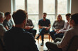 © D.Kaminsky - Group of people sitting in a circle, support group or group therapy concept