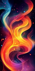 Canvas Print - Vibrant abstract Diwali background with bold swirls and energetic tones.