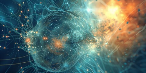 Poster - abstract surreal artwork representing network protection.
