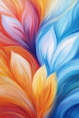 Poster - Colorful Leaves in Red, Orange, Yellow, Blue, and Teal Create Warmth and Depth
