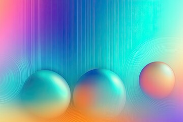 Poster - Vibrant Iridescent Liquid Gradient Background With Smooth Spheres and Flowing Colors