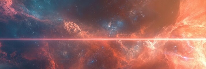 Aufkleber - Explore the Mesmerizing Colors and Textures of the Cosmic Sky of the Singularity at Twilight