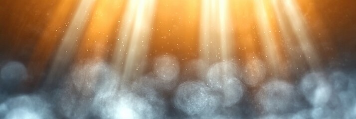 Poster - Bright Light Spots Illuminating a Dark Background in a Mesmerizing Display of Contrast and Depth