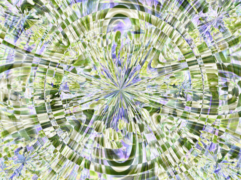 Floral abstract background with green and white colors and water and waves effects - computer graphics. Topics: card, wallpaper, pattern, blooming, ecology, season, spring