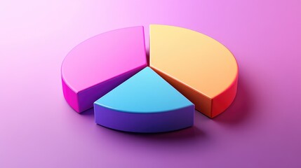 Poster - Colorful Pie Chart on Gradient Background