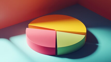 Poster - Colorful Abstract Pie Chart on a Bright Background