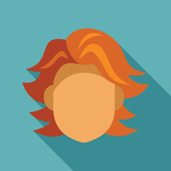 Poster - faceless person icon showing red hair in modern flat design style with long shadow