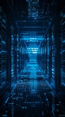 Poster - Dark outline of a secure digital infrastructure.