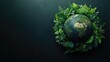 © Julia - 3D illustration of Earth globe with arrows made from leaves and plants