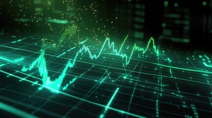 Poster - Abstract Financial Data Visualization Background