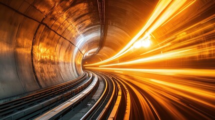 Poster - Dynamic Light Trails in Urban Tunnel Scene