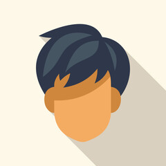 Poster - Illustration of a young man character face posing with trendy haircut, in flat design style