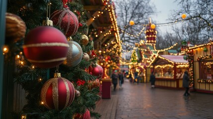 Wall Mural - festive decorations at a theme park