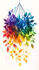 Poster - A colorful hanging plant with leaves of different colors