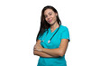 © PeopleVideos - Portrait of a young nurse wearing scrubs and a friendly smile