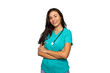 © PeopleVideos - Portrait of a young nurse wearing scrubs and a friendly smile