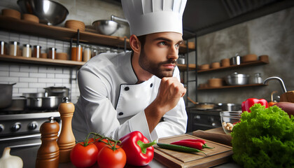 chef preparing food in kitchen