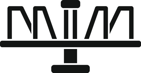Poster - simple black and white icon depicting a seesaw, evoking nostalgia for carefree days spent playing in