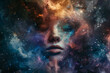 © Babb - A woman's face is shown in a colorful, swirling galaxy