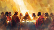 © filmanana - The last supper artistic rendering of a biblical scene in warm tones