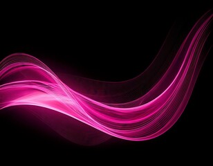 abstract pink light wavy swoosh on a black background overlay