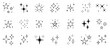 © AnyaLi - Stars and sparkles doodle set. Twinkle, blink, firework, glitter silhouette and glowing symbols in sketch style. Hand drawn vector illustration isolated on white background