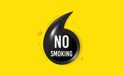 Poster - Offer 3d quotation banner. No smoking tag. Stop smoke sign. Smoking ban symbol. No smoking quote message. Quotation comma yellow banner. Vector