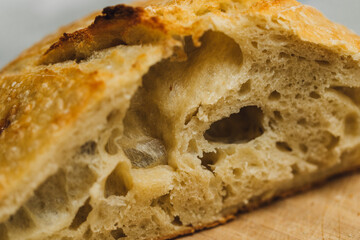 close up of sourdough loaf