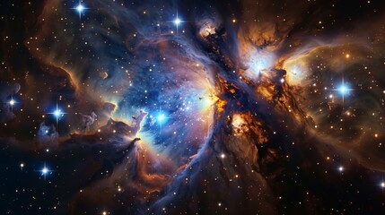 Wall Mural - majestic nebula in space, surrounded by bright stars and cosmic stardust