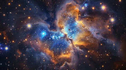 Wall Mural - majestic nebula in space, surrounded by bright stars and cosmic stardust