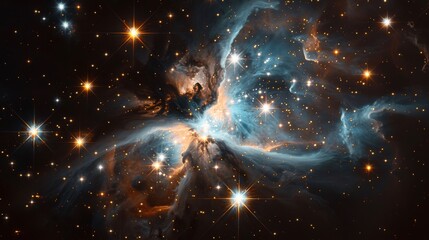Wall Mural - majestic nebula in space, surrounded by bright stars and cosmic stardust