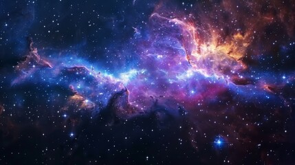 Wall Mural - majestic nebula in space, surrounded by bright stars and cosmic stardust