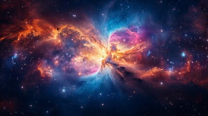Wall Mural - majestic nebula in space, surrounded by bright stars and cosmic stardust