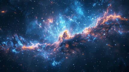 Wall Mural - majestic nebula in space, surrounded by bright stars and cosmic stardust