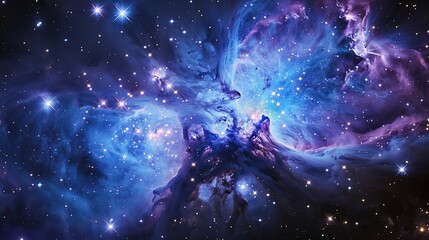 Wall Mural - majestic nebula in space, surrounded by bright stars and cosmic stardust