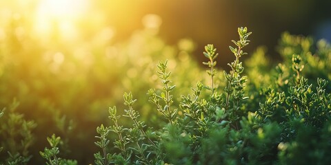 fresh thyme growing