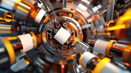 Poster - Abstract View of High-Tech Machinery in Action