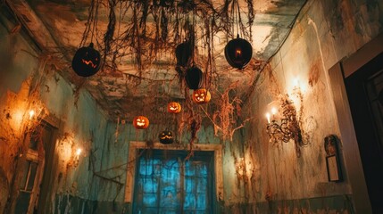 Wall Mural - spooky halloween decor hanging from the ceiling