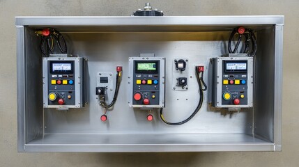 Poster - Control Panel with Electrical Monitors and Buttons