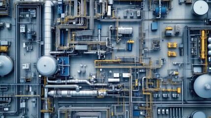 Poster - Industrial Pipe Arrangement in a Factory Setting