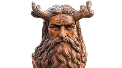 Wall Mural - depiction captures the essence of Hodr a Scandinavian god showcasing his majestic antlers and wise expression emphasizing his significance in Norse mythology.