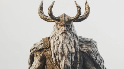 Wall Mural - figure of Hodr a Scandinavian god stands prominently with intricate details that highlight his mythical attributes and significance in Norse mythology.