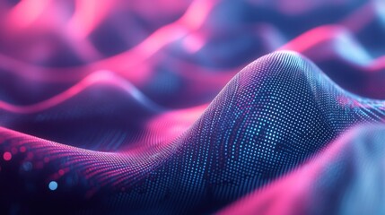 Leinwandbilder - Abstract Wavy Pattern with Pink and Blue Lights
