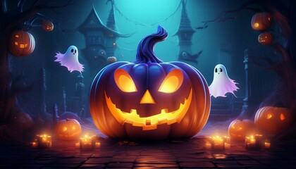 halloween background with pumpkin