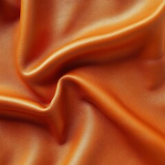 A close-up of smooth, shiny orange fabric showcasing its texture and color.